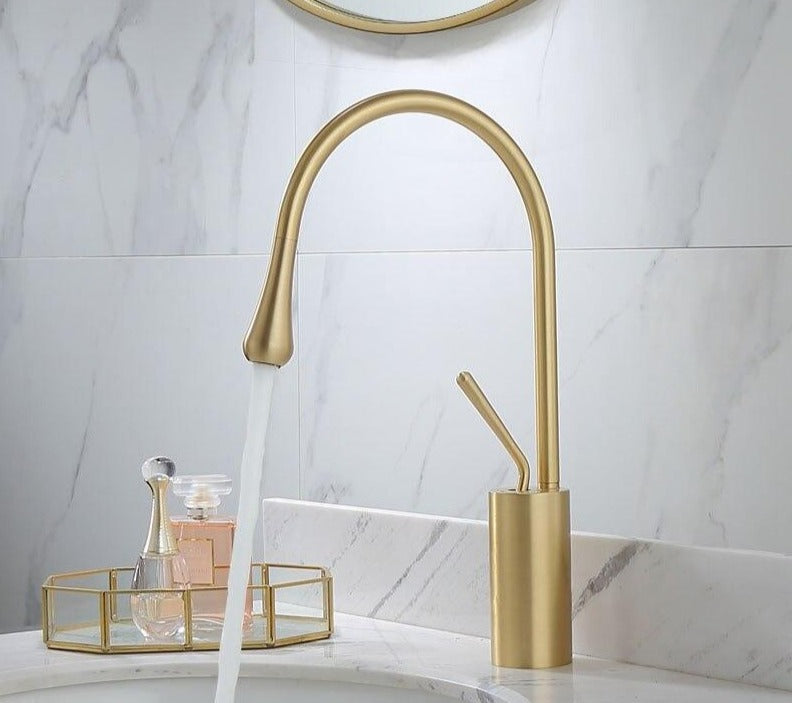 Raffeto - Messing-Schwanenhals-Badezimmerarmatur